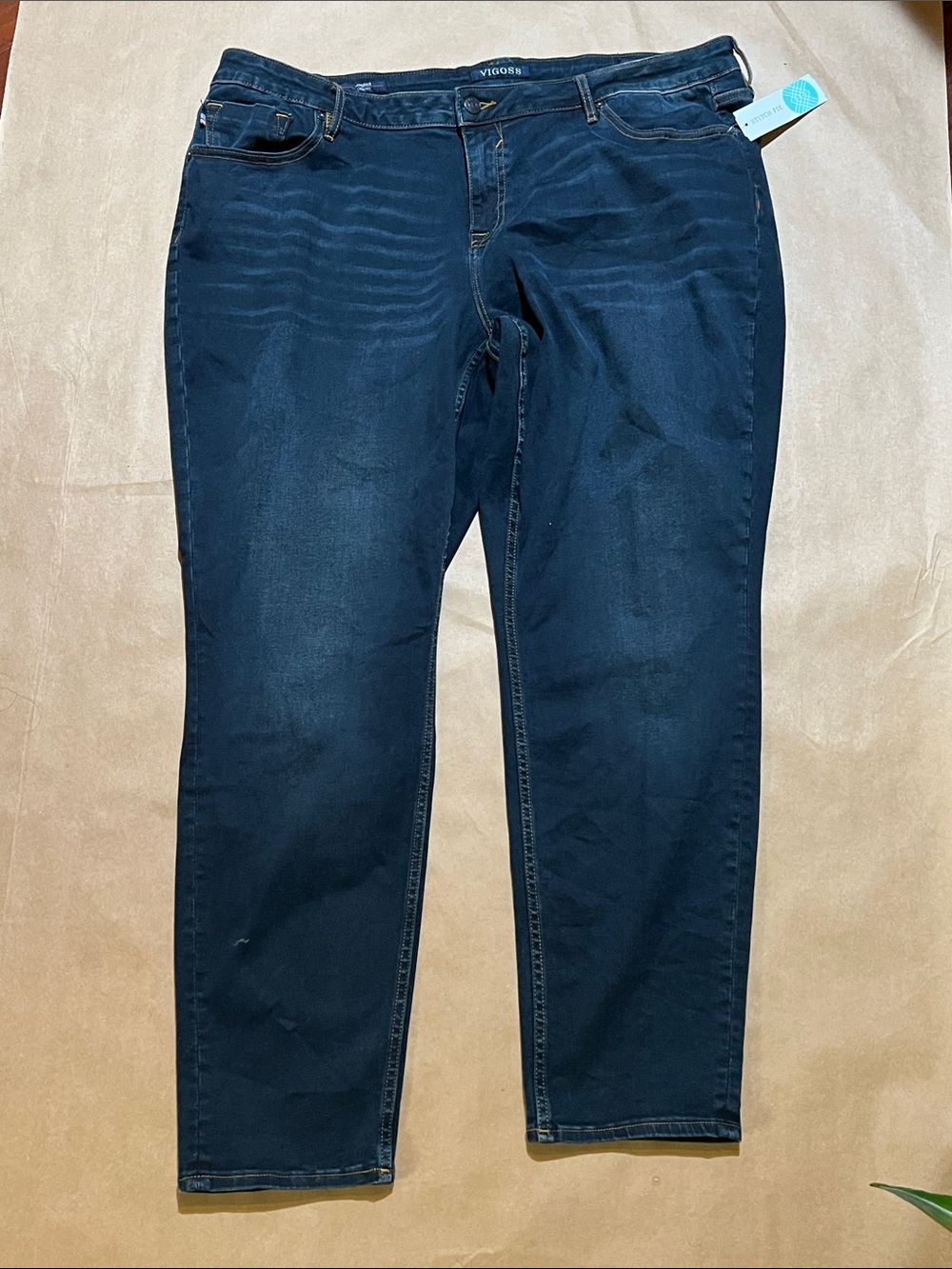 Vigoss Women's Indigo Straight Skinny Leg Jeans